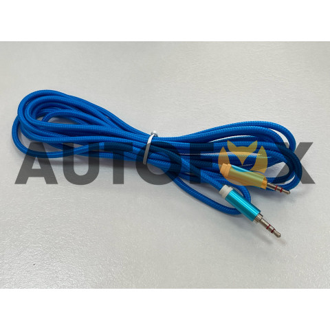 Кабель AUX-AUX JD326 Тканевый круглый 3m (Blue)