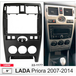 Carav 22-1177: 9" Lada Priora 1 2007-2013 Ver.2 (часы снизу)  black 