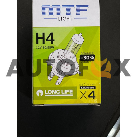 MTF Light Long Life H4 60\55w 12V +30% (1шт) 64193SUP Лампа галоген Картон 10шт упаковка